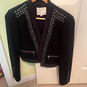 Rebecca Taylor Black Jacket with Silver Accents